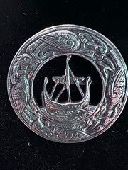 BEAUTIFUL Antique Sterling Silver VIKING/CELTIC ship brooch.