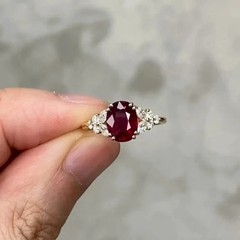 Lab-Created Garnet 2Ct Oval Cut Engagement Women’s Ring 14K Yellow Gold Plated