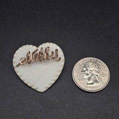 Mother of Pearl Heart Brooch Mother’s Day Gift For Mom Wire Vintage Jewelry