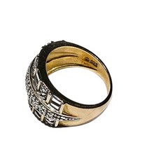 Sterling Silver 925 Wide Band Ring Baguette CZ Crystals Pavé Art Deco…