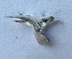 Vintage Sterling 925 JEZ Jezlaine Hummingbird Pin Brooch