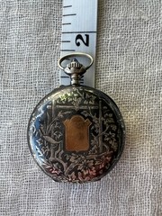 Antique Swiss .935 Silver Niello Pocket Watch Case Perret & Berthoud Locle