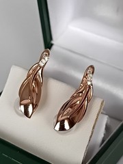 Vintage 1990-s 14 Ct Rolled Gold Pearls / Zircons Earrings – Hallmarked 585 RG