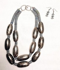 Vintage Bold Signed Les Bernard Necklace 14.5” & Earrings SET**RESTORED-