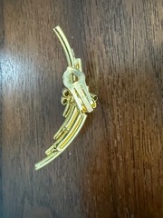 Vintage 1980s Maximalist Brutalist Ear Climbers Gold Plated Tubes Hematite Clip