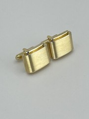 washed gold tone mens cufflinks rectangle bullet back