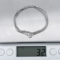 Vintage Sterling Silver 925 1.1mm Box Chain Necklace 15.75″-17.75″