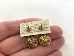 Vintage MAXIMAL ART John Wind SANTA CLAUS 14 kt Gold-plated EARRINGS / 2001 NWT