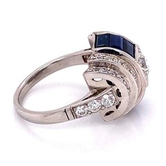 3Ct Art Deco Antique Lab-Grown Diamond & Engagement Ring 14K white Gold FN