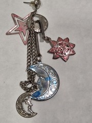 Vintage Celestial Sun Moon Stars Dangle Earrings