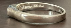Vintage Sterling Silver 925 Signed SU Blue Topaz Flush Set Ring Size 7.5