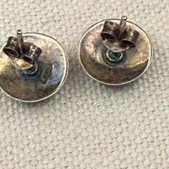 Vintage Sterling Silver 925 Black Onyx Boho Post Stud Earrings
