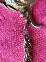 Antique Victorian Long Figural Pendant Necklace Hellenistic Revival Soldiers