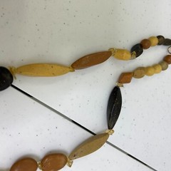 Roxsann Necklace Beaded Brown Beige Ethnic Boho Tribal Chunky Vintage 80s