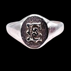 Initial Letter E Signet 925 Sterling Silver Child Baby Pinky Ring Size 3.25
