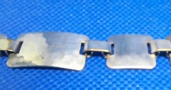 Alpaca Silver hammered Bracelet Bangle Size 7″ x 0.5″ Germany WW2 Africa Rommel