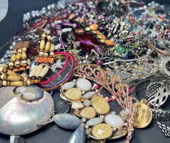 5 LB Junk Drawer Jewelry Lot Stuff Wear Repair Harvest vtg-now etc AS IS scrap Q