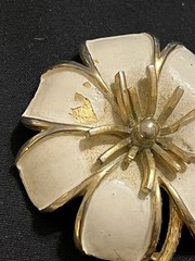 Vintage Enamel Flower Brooch Pin Lot 9pc 1960s 1970s Retro Mod Daisy Floral