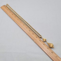Vintage Monet Filigree Pendant Necklace Brushed Gold Plated Rope Chain 26″