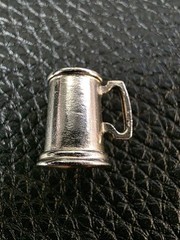 Vintage Sterling Silver Beer Stein Charm TGIF Thank God its Friday Mug Pendant
