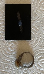 925 Sterling Silver Vintage Cabochon Agate Ring 7.25, Acid Tested