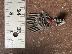 Antique Southwest Silver Earrings Clip On Red Coral