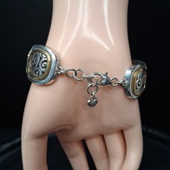 BRIGHTON Master Scroll Link Bracelet Silver/Gold Tone. 18.150