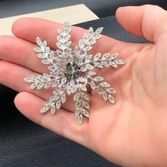 Vtg Sarah Coventry Brooch Earrings 1963 Evening Snowflake Rhinestone Demi Parure