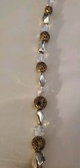 VTG AB Beads Metal & Glass Chrome Beads 24″ Haskell? Necklace Pat. No. 3427691