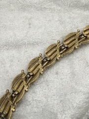 Vintage Trifari Bracelet Faux Pearls Gold Tone 7″ Signed READ