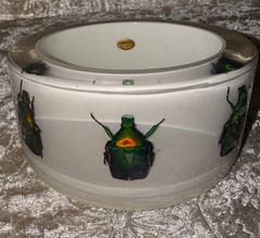 HUGE Kolos Designs Egyptian Revival Resin Lucite REAL Beetle Bug Estate Bracelet