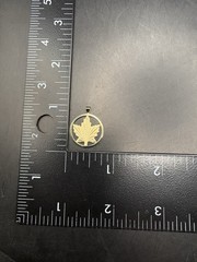 VTG Sterling Silver Gold Vermeil Maple Leaf Engraved Pendant Charm Estate 925