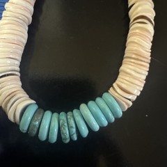 Puka Shell Turquoise Beaded Necklace