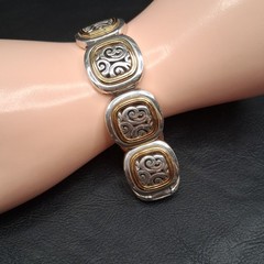 BRIGHTON Master Scroll Link Bracelet Silver/Gold Tone. 18.150