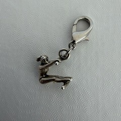 925 Sterling Silver Gymnast Performing on Uneven Bars Charm Made in USA