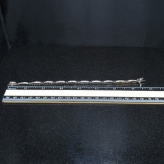 Vintage NF Silver Tone CZ Tennis Bracelet 1970s Nickel Free Sparkling Stones
