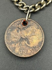 Vintage Canadian Penny Coin Bracelet Handmade from 1968/1969 Pennies