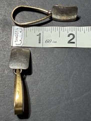 Vintage Modernist Mixed Metal Dangle Earrings Hoops Clip-on Marked “USA” Jewelry