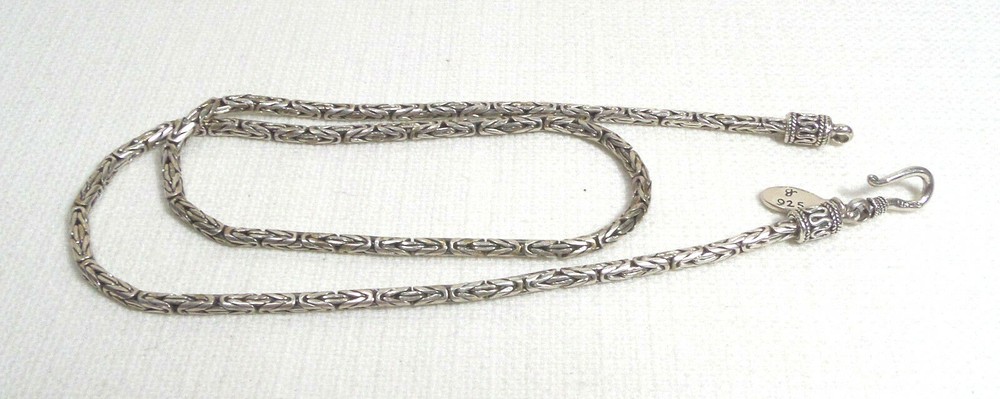 Samuel B Sterling Silver Necklace Fancy Byzantine Design 18 Inches 2.5mm 20.9 Gr