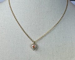 Vintage 1981 Avon Pretty Heart Pendant Necklace NOS Original Box Floral