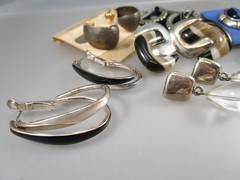 Vtg Mod Retro Varying Colors & Multi Styles LOT of 7 Post Pierced Earrings 151Y