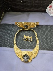 Salvador Teran for Marbel Mexico Necklace Set Aztec Maya 22k Plated Pre Owned #7