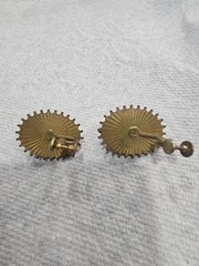 Hobe Costume Earrings Clip On Adjustable Green Center Stone