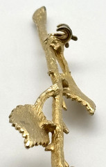 Vintage Rosebud Brooch Textured Matte Shiny Gold-Tone Metal Unbranded 3.5 Inches