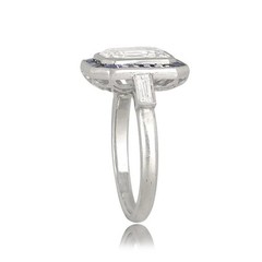 4.10 Ct Diamond & Sapphire Art Deco Vintage Engagement Ring 925 Sterling Silver