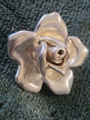 Vtg. Bat-Ami Rose Brooch/ Made In Israel / 925 Sterling Silver