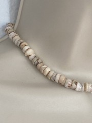 Tiger Puka Shell Necklace Beach Surfer 14.5” Collar white & brown specks vintage