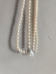 Peach Colored Faux Pearls Necklace • Made in Japan