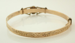 Antique Victorian B&H Signed Yellow Gold Filled Expandable Bangle Bracelet