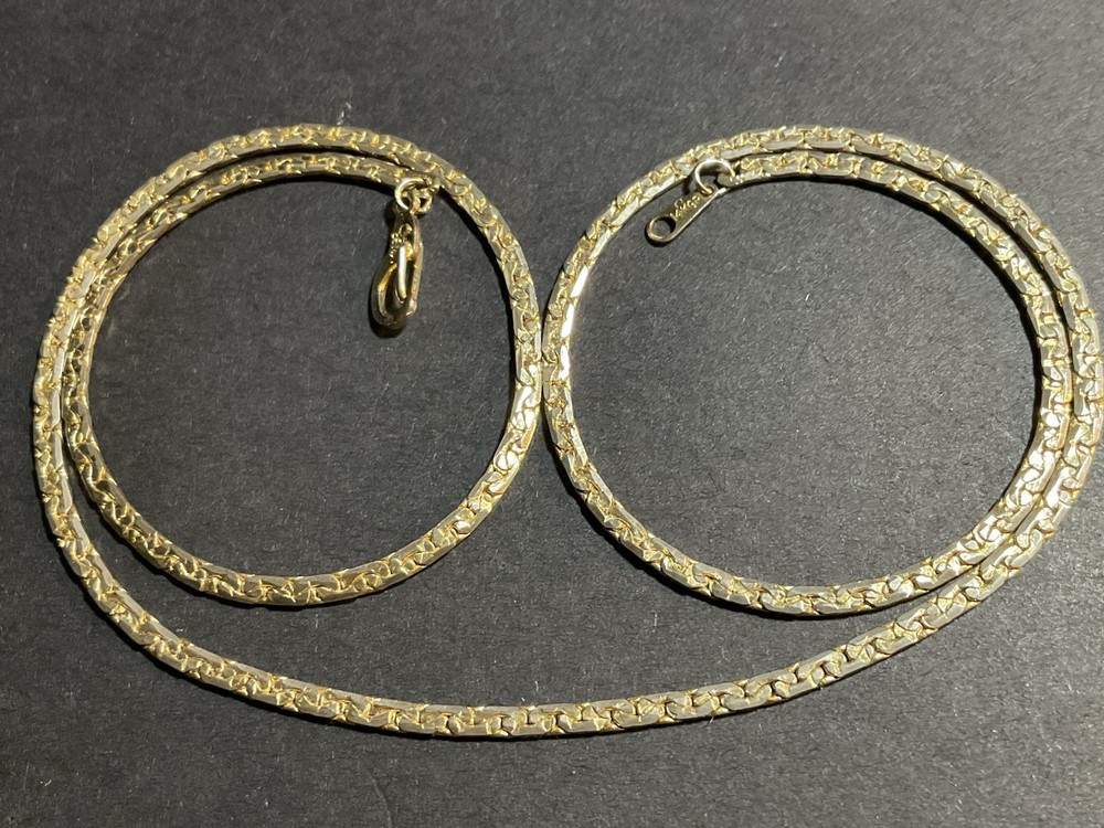 Vintage 14K Gold Plated Chain Necklace 20″ Byzantine Small Link 2.5mm 8.69 grams